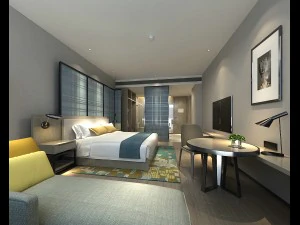 В гостиничных люксах со спальнями спроектировано 152 полноценных номера. 3D Модель