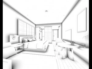 bedroom hotel suites designed a complete 152 3D Model