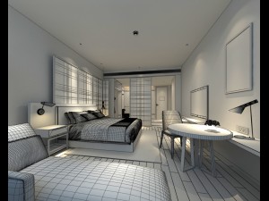 bedroom hotel suites designed a complete 152 3D 모델