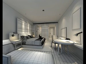 bedroom hotel suites designed a complete 152 3D Model
