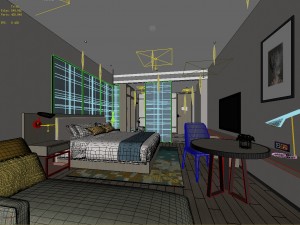 bedroom hotel suites designed a complete 152 3D 모델