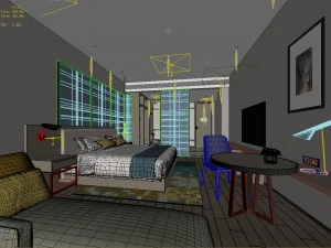 bedroom hotel suites designed a complete 152 3D Model