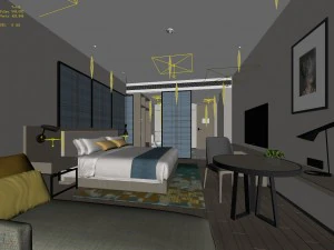 bedroom hotel suites designed a complete 152 3D Model