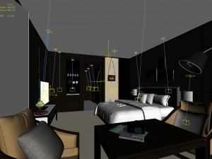 bedroom hotel suites designed a complete 156 3D Модель