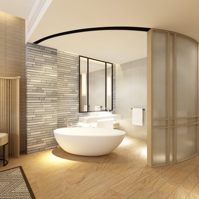 bedroom hotel suites designed a complete 159 3D Model .c4d .max .obj .3ds .fbx .stl .blend 