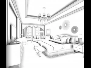 bedroom hotel suites designed a complete 163 3D Model