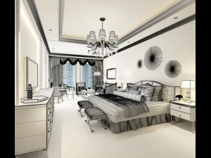 bedroom hotel suites designed a complete 163 3D Model