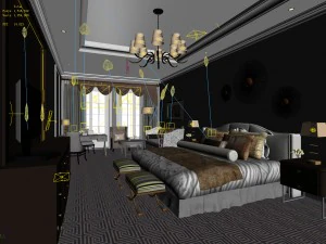 bedroom hotel suites designed a complete 163 3D Model