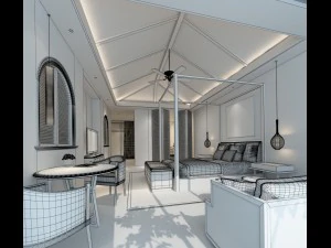 bedroom hotel suites designed a complete 164 3D Model
