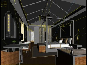 bedroom hotel suites designed a complete 164 3D Model