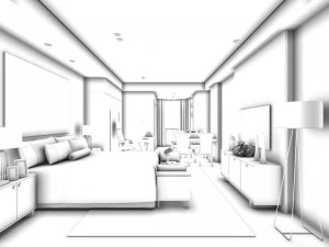 deluxe master bedroom design 208 3D Model