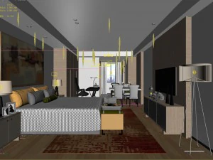 deluxe master bedroom design 208 3D Model