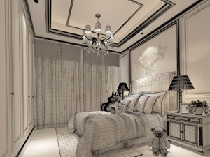 stylish bedroom complete 01 3D 모델