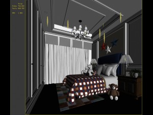 stylish bedroom complete 01 3D 모델