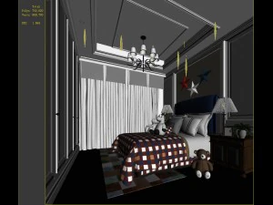 stylish bedroom complete 01 3D Model
