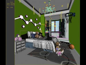 stylish bedroom complete 02 3D Model