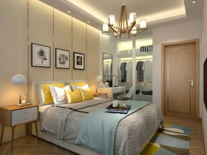 stylish bedroom complete 03 3D Модель