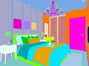 stylish bedroom complete 03 3D Model