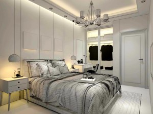 stylish bedroom complete 03 3D Model