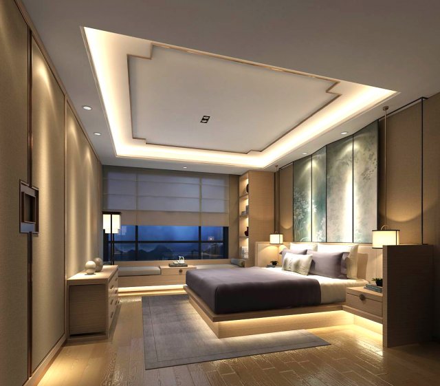stylish bedroom complete 04 3D मॉडल .c4d .max .obj .3ds .fbx .stl .blend