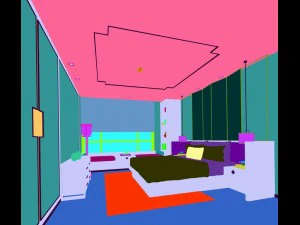 stylish bedroom complete 04 3D Model