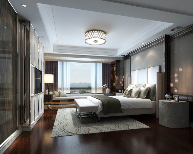 stylish bedroom complete 05 3D Model .c4d .max .obj .3ds .fbx .stl .blend 
