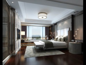 stylish bedroom complete 05 Model 3D