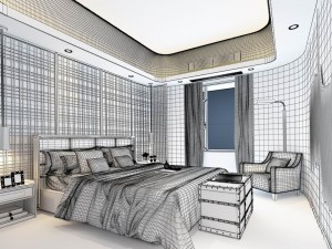 stylish bedroom complete 06 3D Model