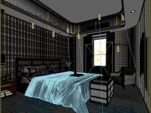 stylish bedroom complete 06 3D Model