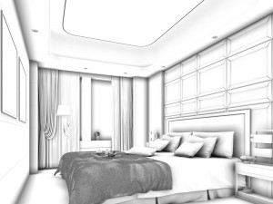 stylish bedroom complete 07 Modèle 3D