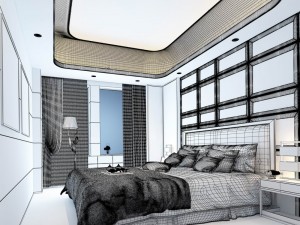 stylish bedroom complete 07 Modèle 3D