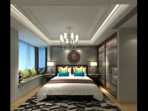 stylish bedroom complete 08 3D Model