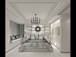 stylish bedroom complete 08 3D 模型