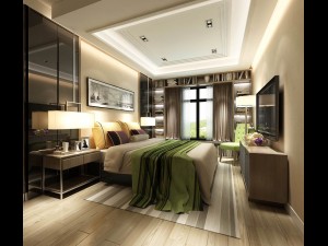 stylish bedroom complete 09 3D 모델