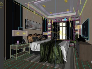 stylish bedroom complete 09 3D 模型