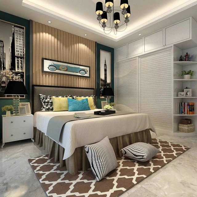 stylish bedroom complete 11 3D Model .c4d .max .obj .3ds .fbx .stl .blend 