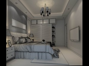 stylish bedroom complete 11 3D Model