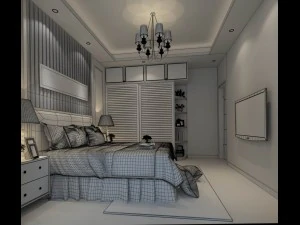 stylish bedroom complete 11 3D Model
