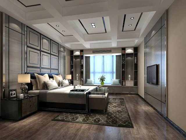 stylish bedroom complete 12 3D Model .c4d .max .obj .3ds .fbx .stl .blend