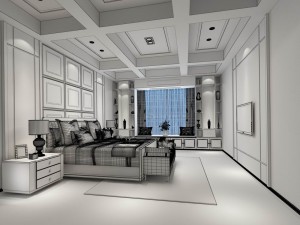 stylish bedroom complete 12 3D 모델