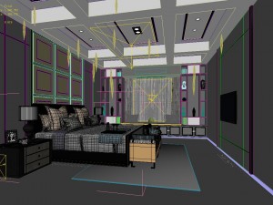 stylish bedroom complete 12 3D 모델