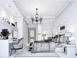 stylish bedroom complete 13 Modèle 3D