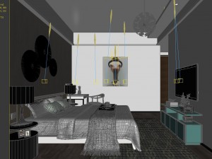 stylish bedroom complete 14 3D Модель