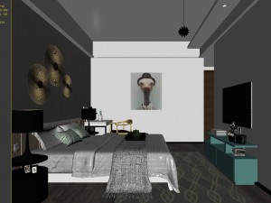 stylish bedroom complete 14 3D Модель