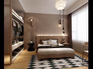 stylish bedroom complete 15 Model 3D