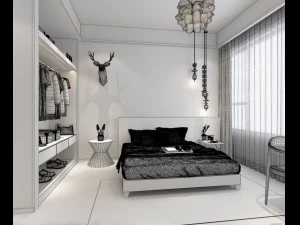 stylish bedroom complete 15 3D Model