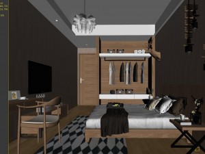 stylish bedroom complete 15 Model 3D