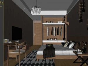 stylish bedroom complete 15 3D Model