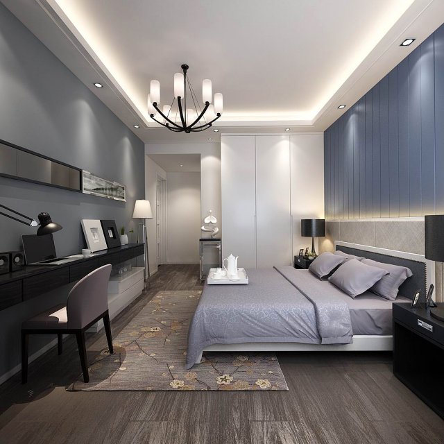 stylish bedroom complete 16 Modello 3D .c4d .max .obj .3ds .fbx .stl .blend 