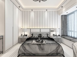 stylish bedroom complete 16 Modello 3D